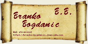 Branko Bogdanić vizit kartica